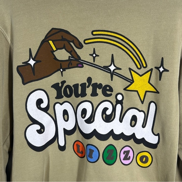 Lizzo You're Special Tan Graphic Long Sleeve Sweatshirt Small - Picture 3 of 5